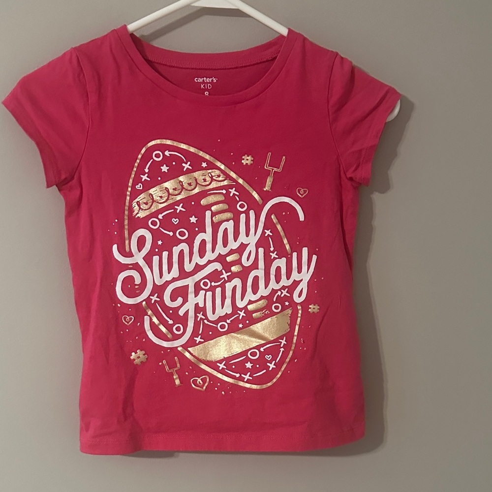 Carter's Pink Tee with Gold Graphic